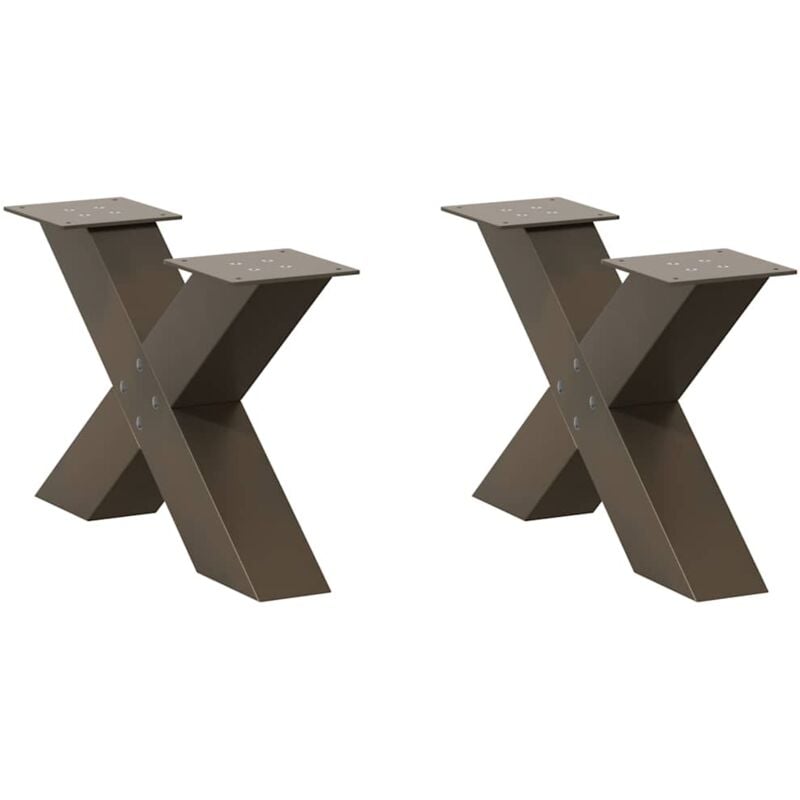 foto del prodotto gambe per tavolino da caff a forma di x 2 pz acciaio naturale 60x 30 31 cm acciaio vidaxl