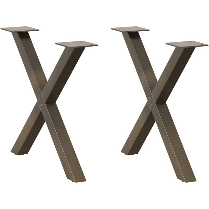 foto del prodotto gambe per tavolino da caff a forma di x 2 pz acciaio naturale 60x 42 43 cm acciaio vidaxl