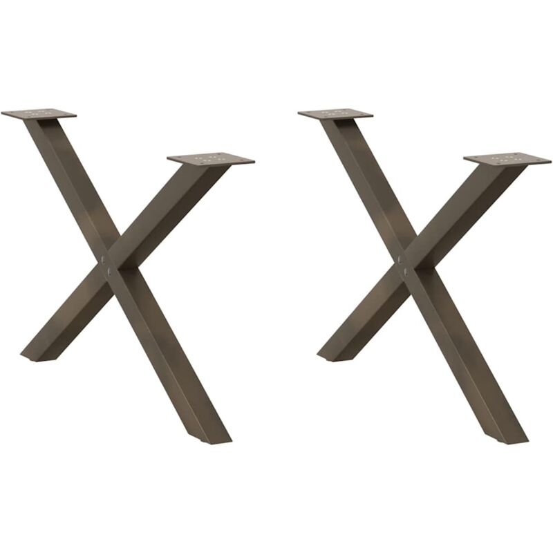 foto del prodotto gambe per tavolino da caff a forma di x 2 pz acciaio naturale 70x 42 43 cm acciaio vidaxl