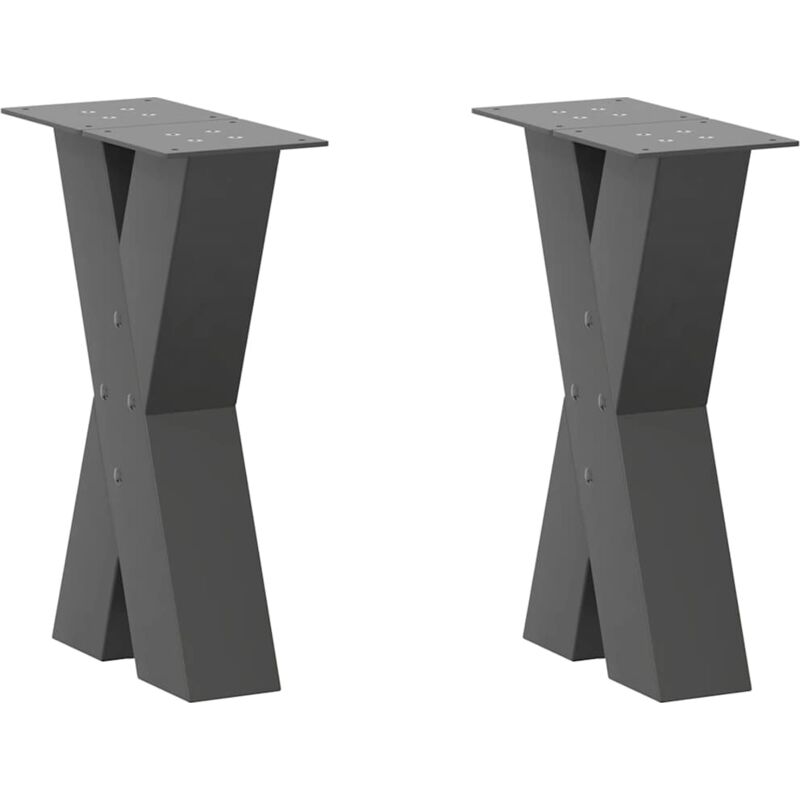 foto del prodotto gambe per tavolino da caff a forma di x 2 pz antracite 28x 42 43 cm acciaio vidaxl