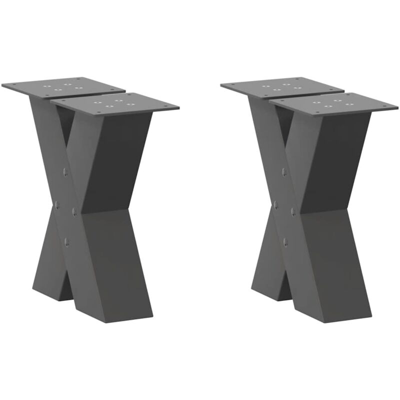 foto del prodotto gambe per tavolino da caff a forma di x 2 pz antracite 30x 30 31 cm acciaio vidaxl