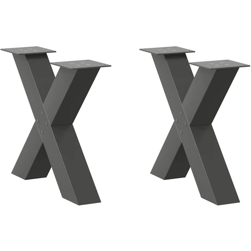 foto del prodotto gambe per tavolino da caff a forma di x 2 pz antracite 50x 42 43 cm acciaio vidaxl 553589