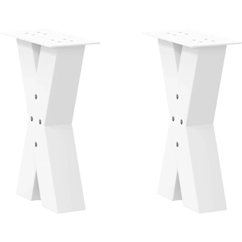 foto del prodotto gambe per tavolino da caff a forma di x 2 pz bianche 28x 42 43 cm acciaio vidaxl 731107