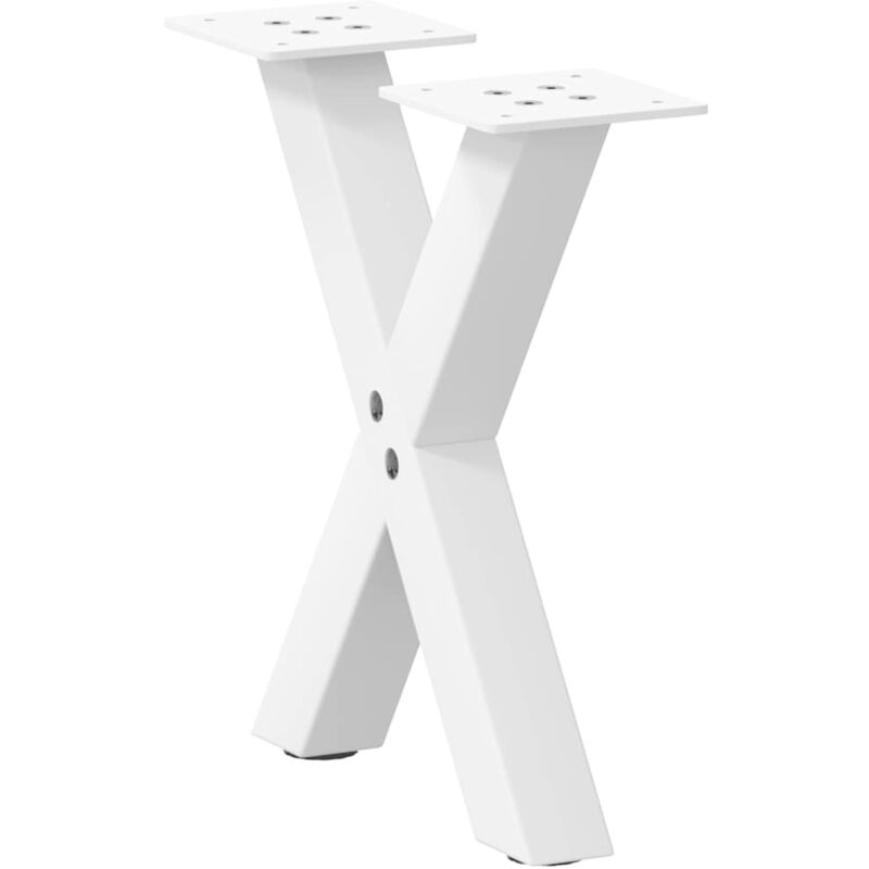 foto del prodotto gambe per tavolino da caff a forma di x 2 pz bianche 37x 30 31 cm acciaio vidaxl