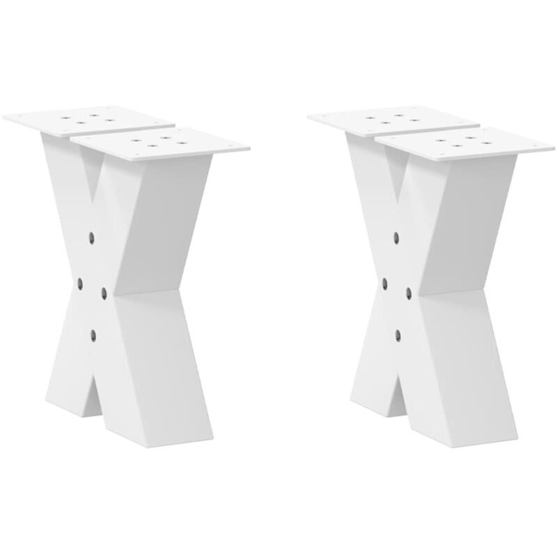 foto del prodotto gambe per tavolino da caff a forma di x 2 pz bianche 40x 30 31 cm acciaio vidaxl