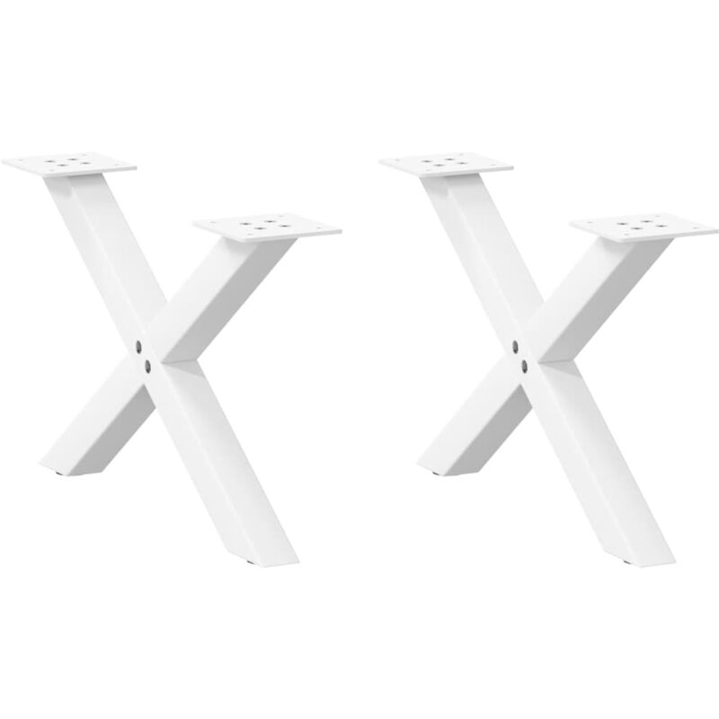 foto del prodotto gambe per tavolino da caff a forma di x 2 pz bianche 60x 30 31 cm acciaio vidaxl