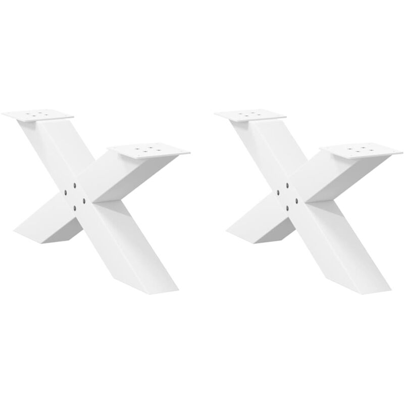 foto del prodotto gambe per tavolino da caff a forma di x 2 pz bianche 70x 30 31 cm acciaio vidaxl