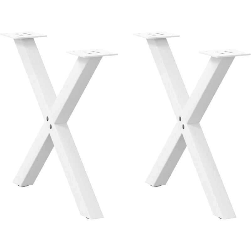 foto del prodotto gambe per tavolino da caff a x 2 pz bianche 60x 42 43 cm acciaio vidaxl