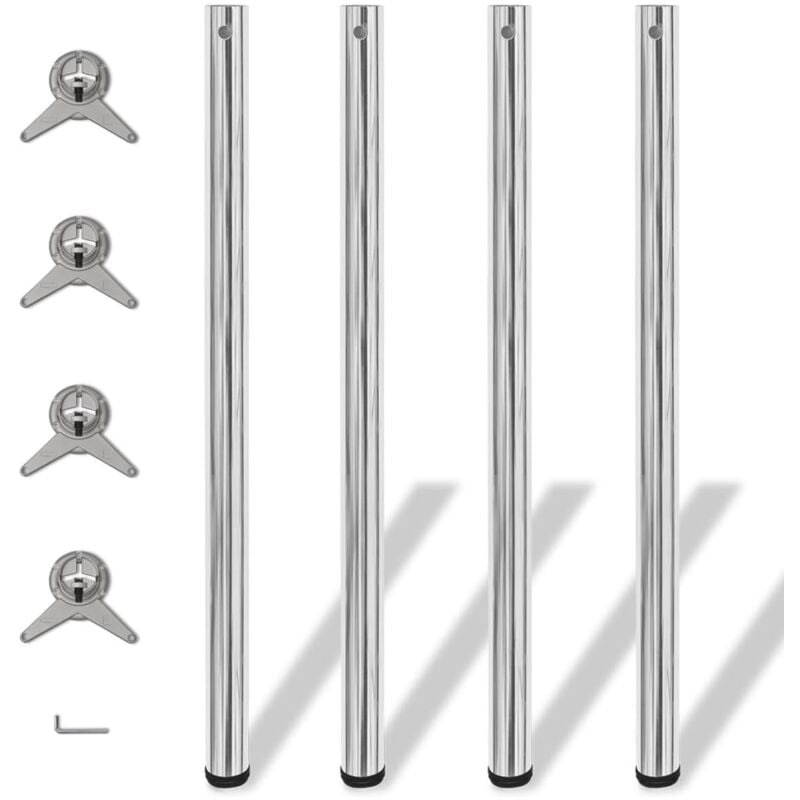 foto del prodotto gambe per tavolo 4 pz altezza regolabile cromate 1100 mm vidaxl