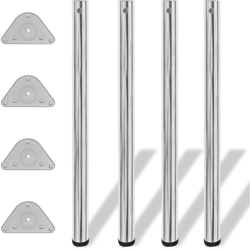 foto del prodotto gambe per tavolo 4 pz altezza regolabile cromate 870 mm vidaxl