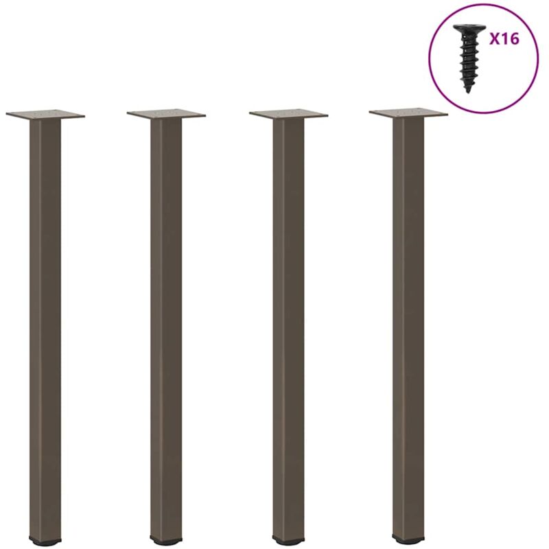 foto del prodotto gambe per tavolo consolle 4 pz in acciaio naturale 72 74 cm vidaxl
