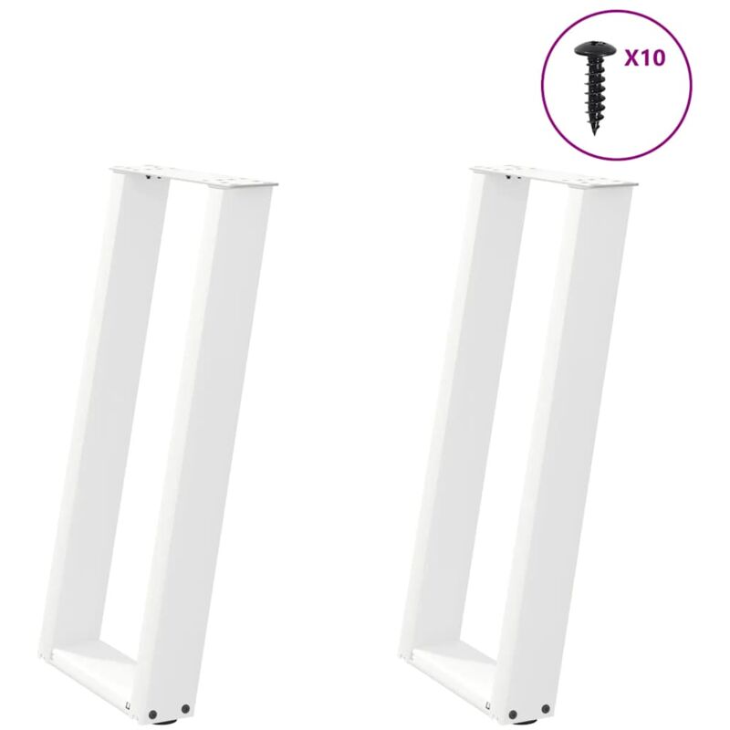 immagine 0 del prodotto gambe per tavolo consolle a forma di u 2 pz bianche 28x 72 73 cm in acciaio vidaxl