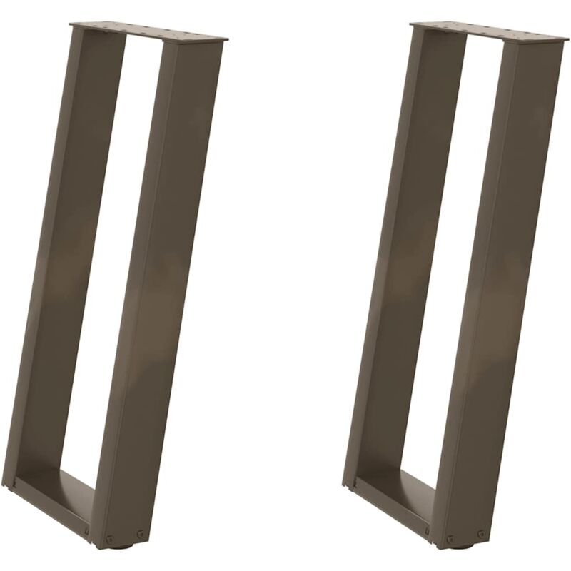 foto del prodotto gambe per tavolo consolle a forma di u 2 pz in acciaio naturale 38x 72 73 cm vidaxl
