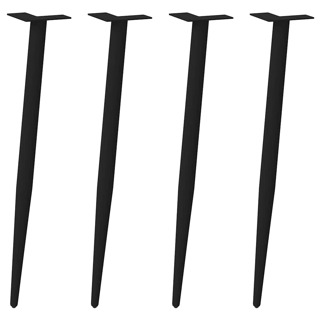 foto del prodotto gambe per tavolo consolle forma conica 4 pz nere 72-73 cm acciaio