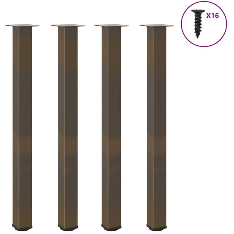foto del prodotto gambe per tavolo da bar 4 pz in acciaio naturale 110 112 cm vidaxl
