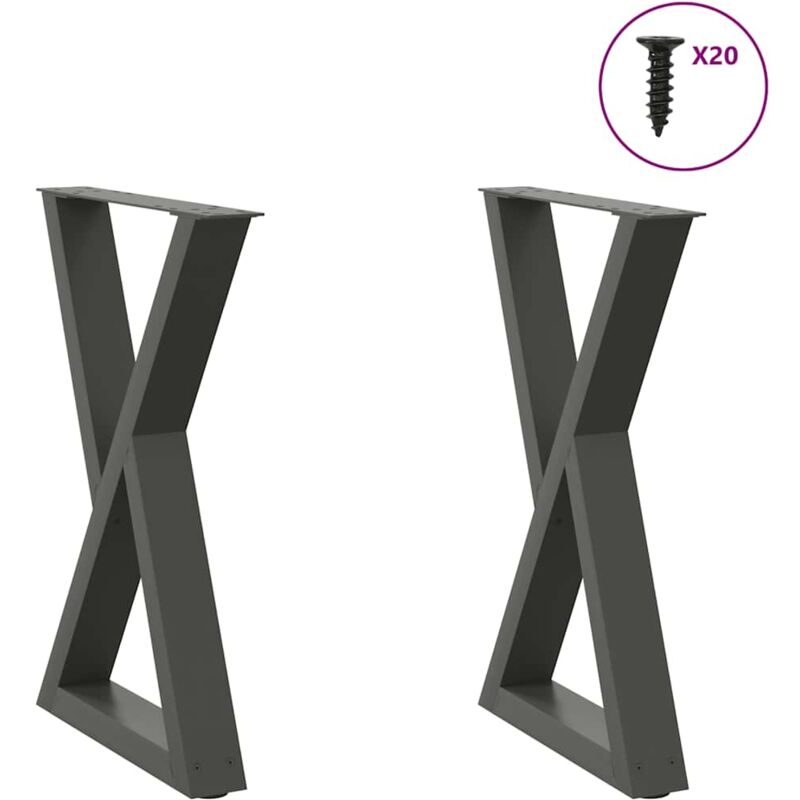 foto del prodotto gambe per tavolo da pranzo 2 pz antracite 60x 72 73,3 cm acciaio vidaxl
