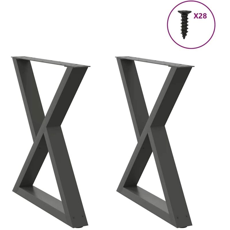 foto del prodotto gambe per tavolo da pranzo 2 pz antracite 70x 72 73,3 cm acciaio vidaxl