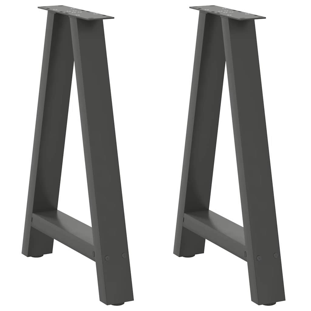 foto del prodotto gambe per tavolo da pranzo a forma di a 2 pz antracite 50x 72 73 cm acciaio