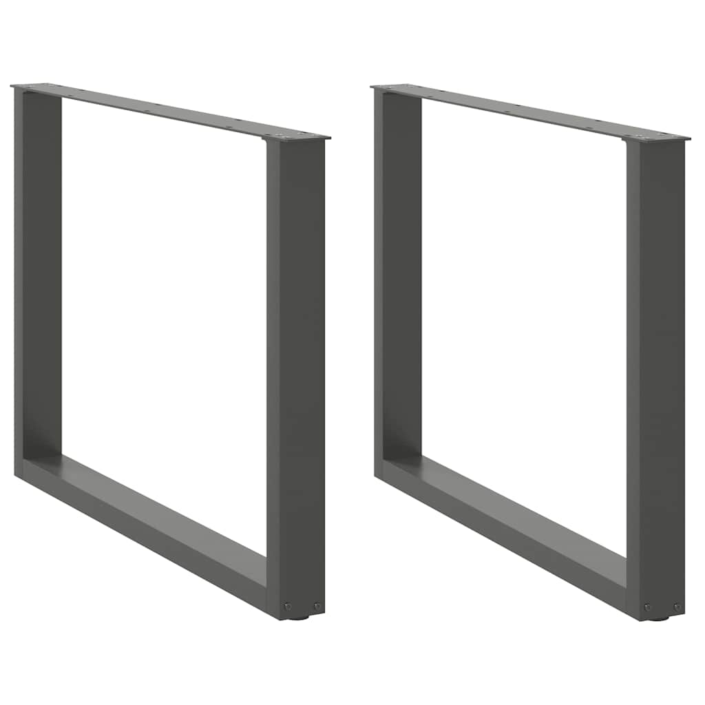 foto del prodotto gambe per tavolo da pranzo a forma di u 2 pz antracite 100x(72-73) cm acciaio