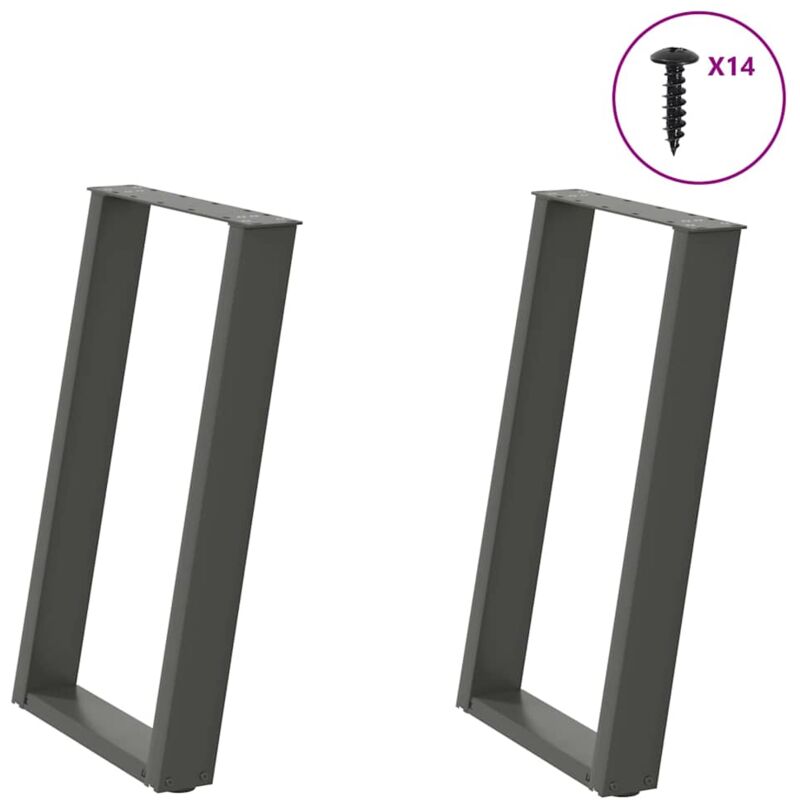 foto del prodotto gambe per tavolo da pranzo a forma di u 2 pz antracite 50x 72 73 cm acciaio vidaxl