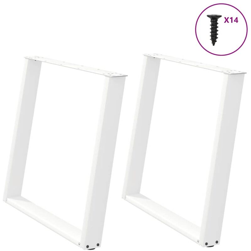 foto del prodotto gambe per tavolo da pranzo a forma di u 2 pz bianche 100x 72 73 cm in acciaio vidaxl 466588