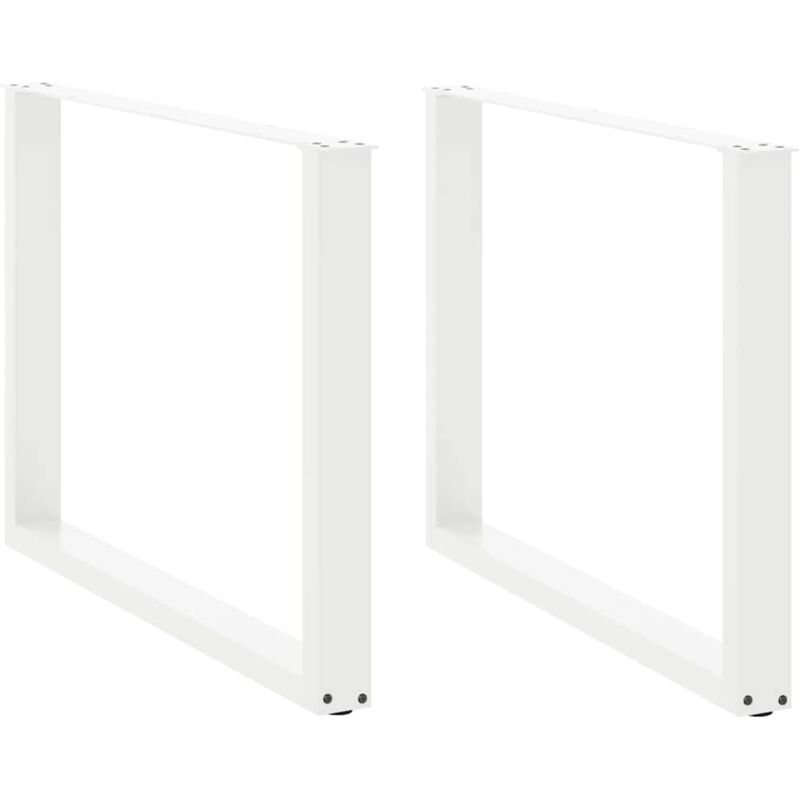 foto del prodotto gambe per tavolo da pranzo a forma di u 2 pz bianche 100x 72 73 cm in acciaio vidaxl