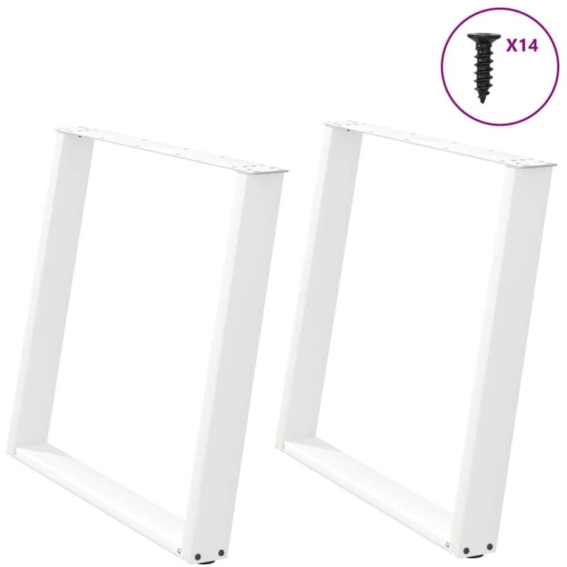 foto del prodotto gambe per tavolo da pranzo a forma di u 2 pz bianche 100x 72 73 cm in acciaio vidaxl