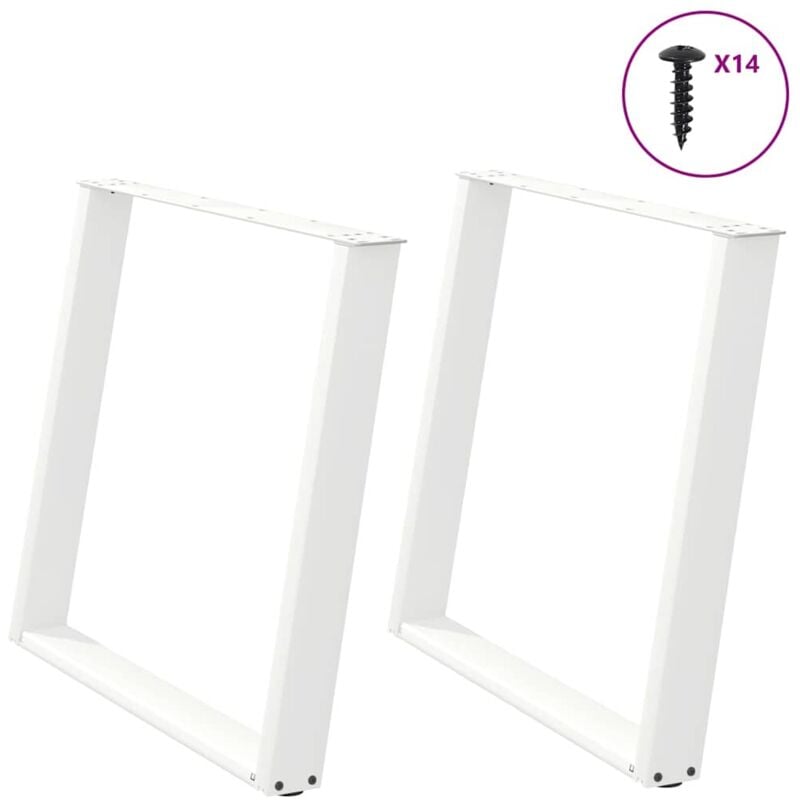 foto del prodotto gambe per tavolo da pranzo a forma di u 2 pz bianche 90x 72 73 cm in acciaio vidaxl