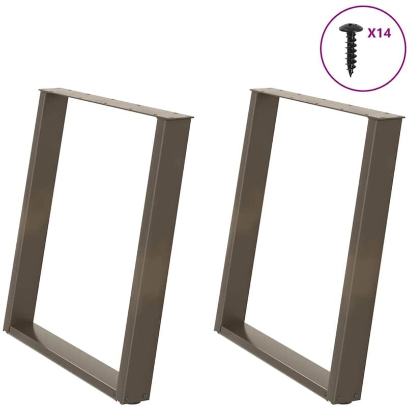foto del prodotto gambe per tavolo da pranzo a forma di u 2 pz in acciaio naturale 80x 72 73 cm vidaxl 907708