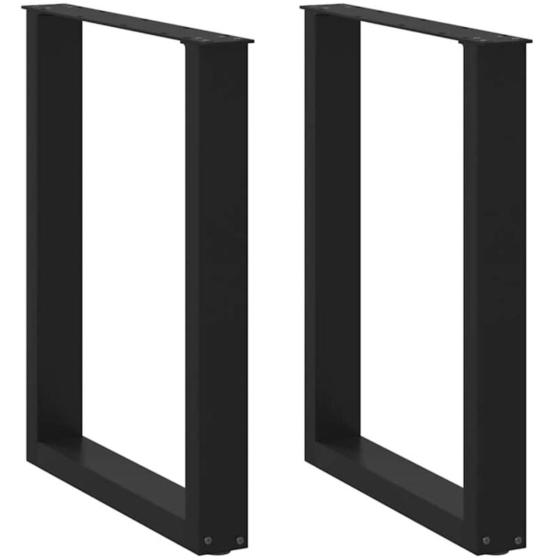 foto del prodotto gambe per tavolo da pranzo a forma di u 2 pz nere 60x 72-73 cm in acciaio - vidaxl