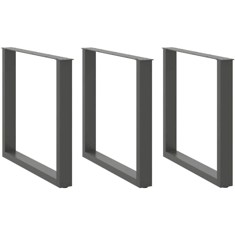 foto del prodotto gambe per tavolo da pranzo a forma di u 3 pz antracite 80x 72 73 cm acciaio vidaxl
