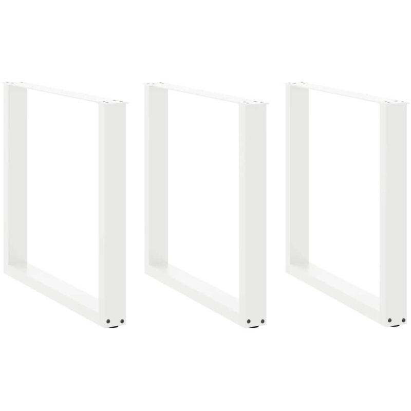 foto del prodotto gambe per tavolo da pranzo a forma di u 3 pz bianche 80x 72 73 cm in acciaio vidaxl