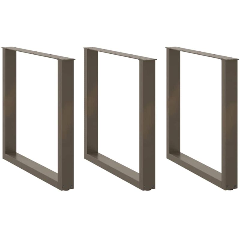 foto del prodotto gambe per tavolo da pranzo a forma di u 3 pz in acciaio naturale 90x 72 73 cm vidaxl
