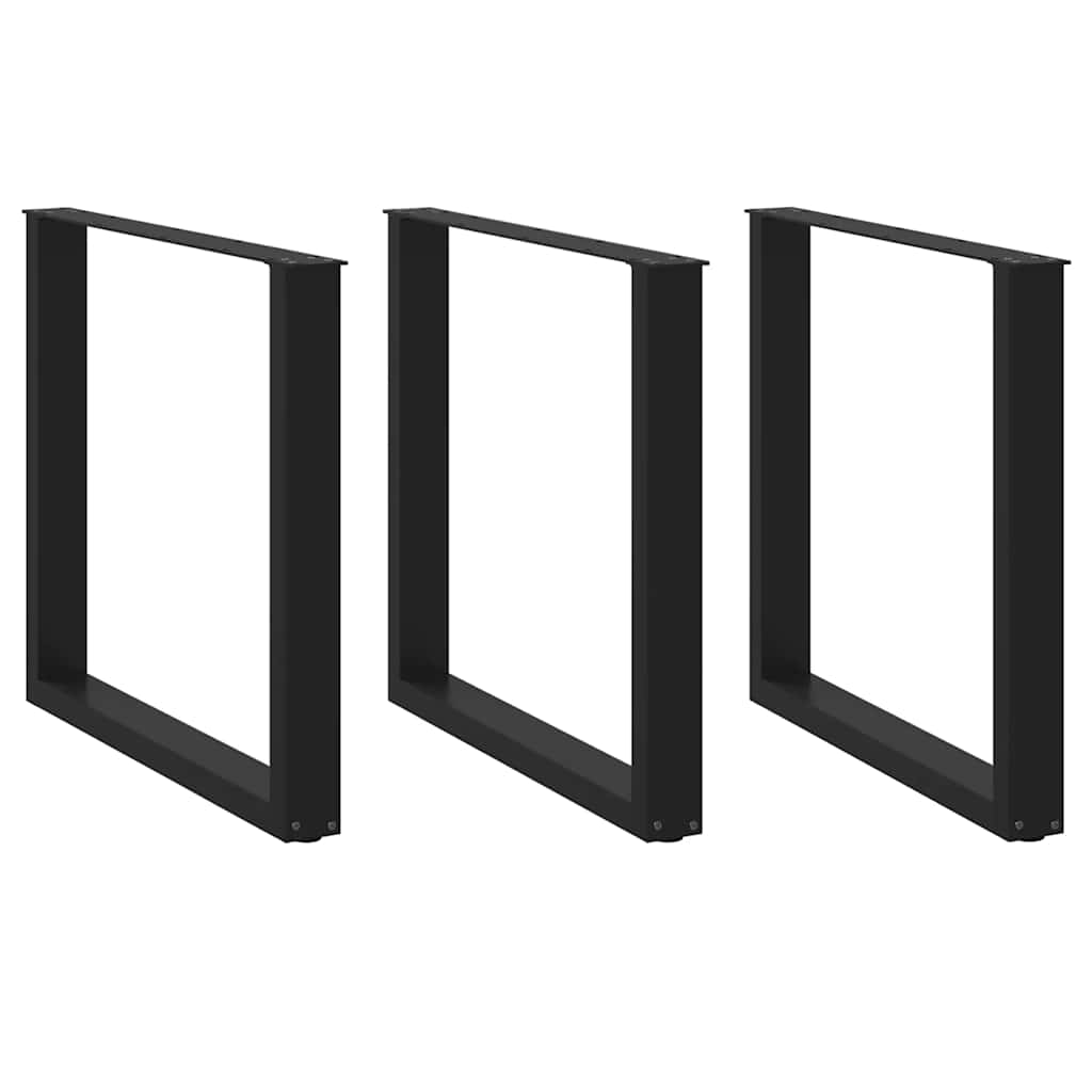 foto del prodotto gambe per tavolo da pranzo a forma di u 3 pz nere 90x(72-73) cm in acciaio