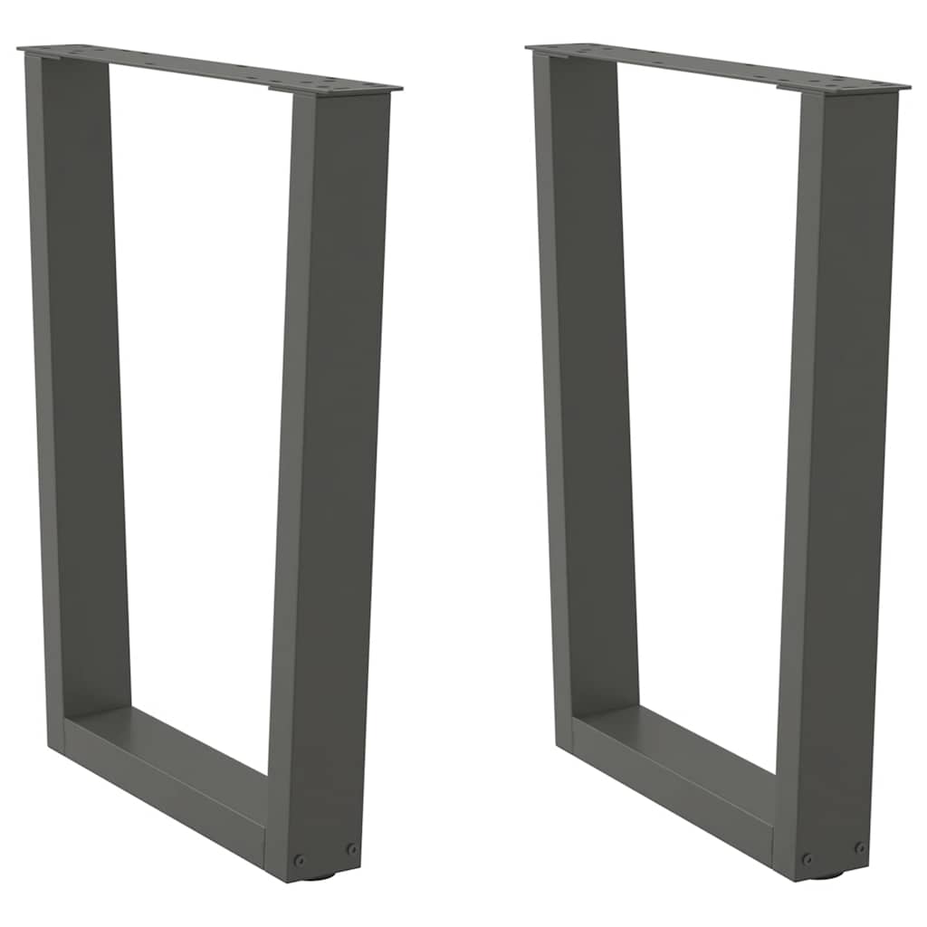 foto del prodotto gambe per tavolo da pranzo a forma di v 2 pz antracite 70x(72-73,3) cm acciaio