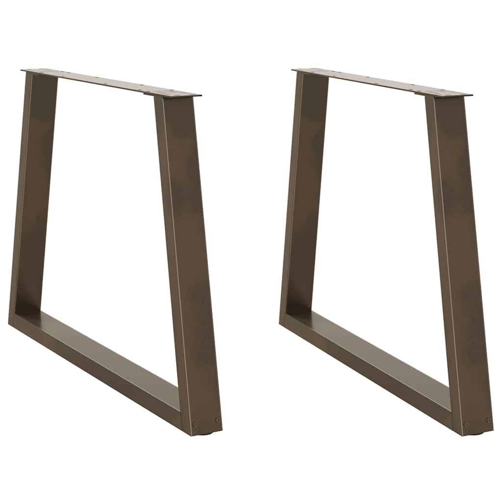 foto del prodotto gambe per tavolo da pranzo a forma di v 2 pz in acciaio naturale 100x 72 73,3 cm