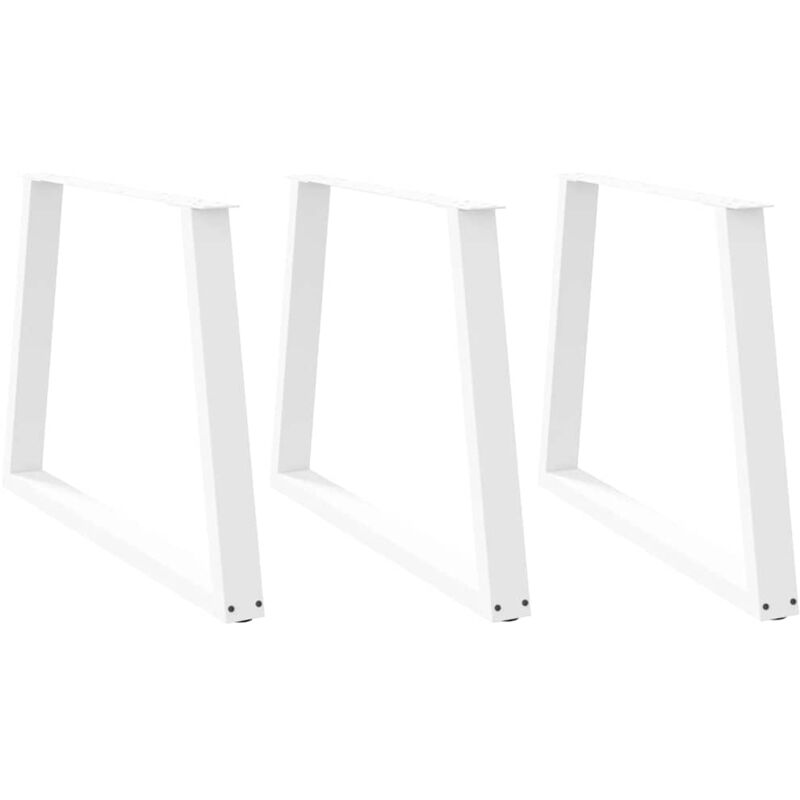 foto del prodotto gambe per tavolo da pranzo a forma di v 3 pz bianche 100x 72 73,3 cm in acciaio vidaxl