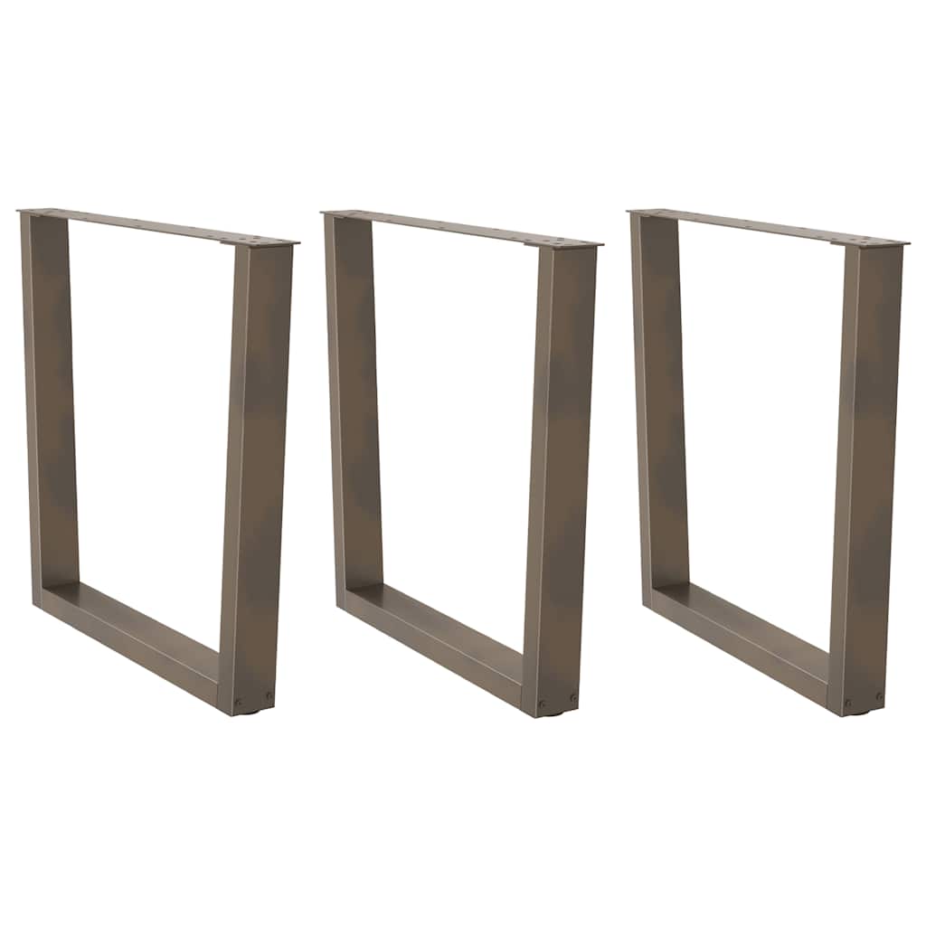 foto del prodotto gambe per tavolo da pranzo a forma di v 3 pz in acciaio naturale 80x(72-73,3) cm