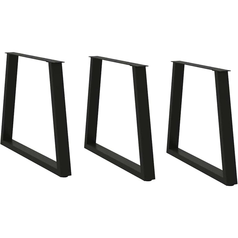 foto del prodotto gambe per tavolo da pranzo a forma di v 3 pz nere 80x 72 73,3 cm in acciaio vidaxl