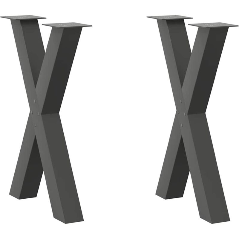 foto del prodotto gambe per tavolo da pranzo a forma di x 2 pz antracite 50x 72 73 cm acciaio vidaxl 202953