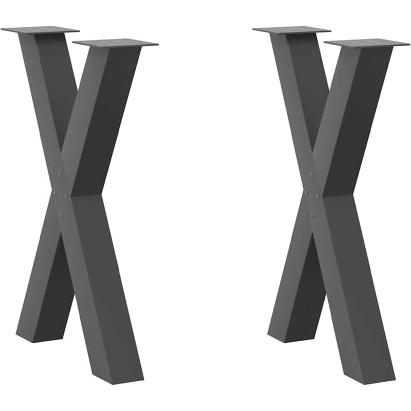 foto del prodotto gambe per tavolo da pranzo a forma di x 2 pz antracite 50x 72 73 cm acciaio vidaxl