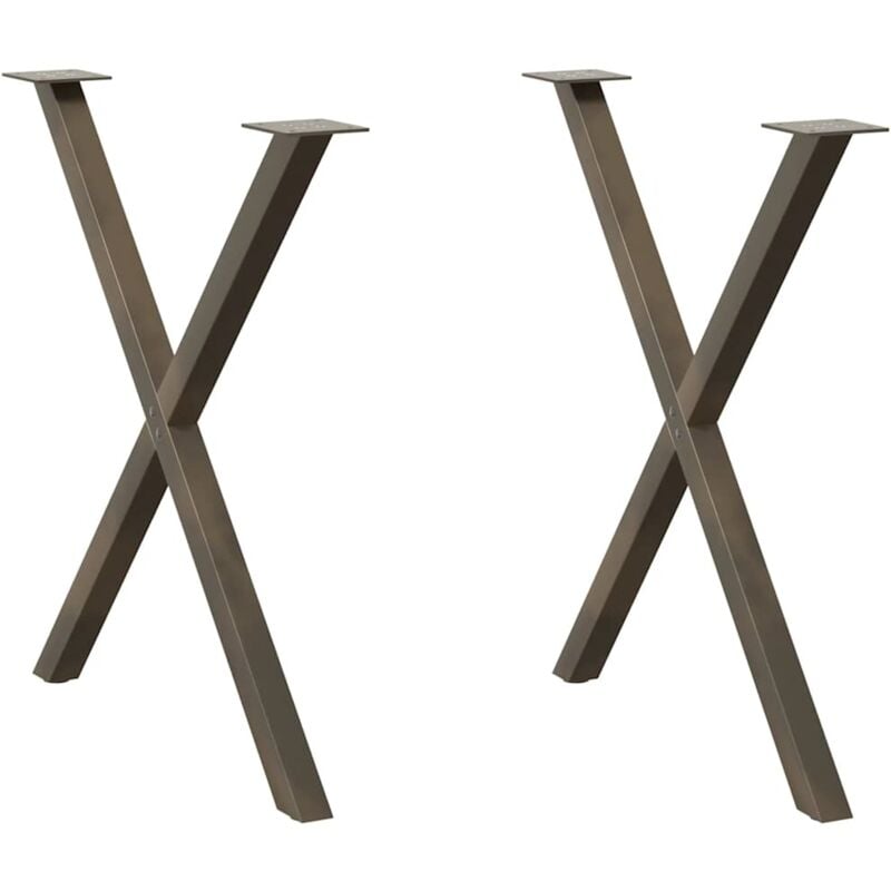 foto del prodotto gambe per tavolo da pranzo a forma di x 2 pz in acciaio naturale 70x 72 73 cm vidaxl
