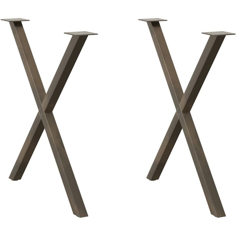 foto del prodotto gambe per tavolo da pranzo a forma di x 2 pz in acciaio naturale 80x 72 73 cm vidaxl
