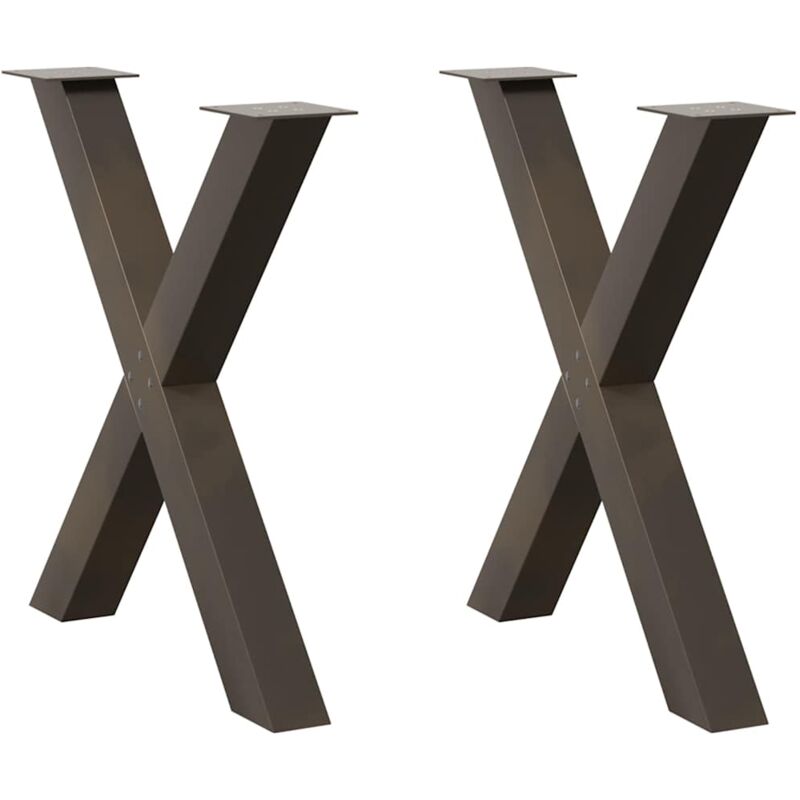 foto del prodotto gambe per tavolo da pranzo a forma di x 2 pz in acciaio naturale 80x 72 73 cm vidaxl