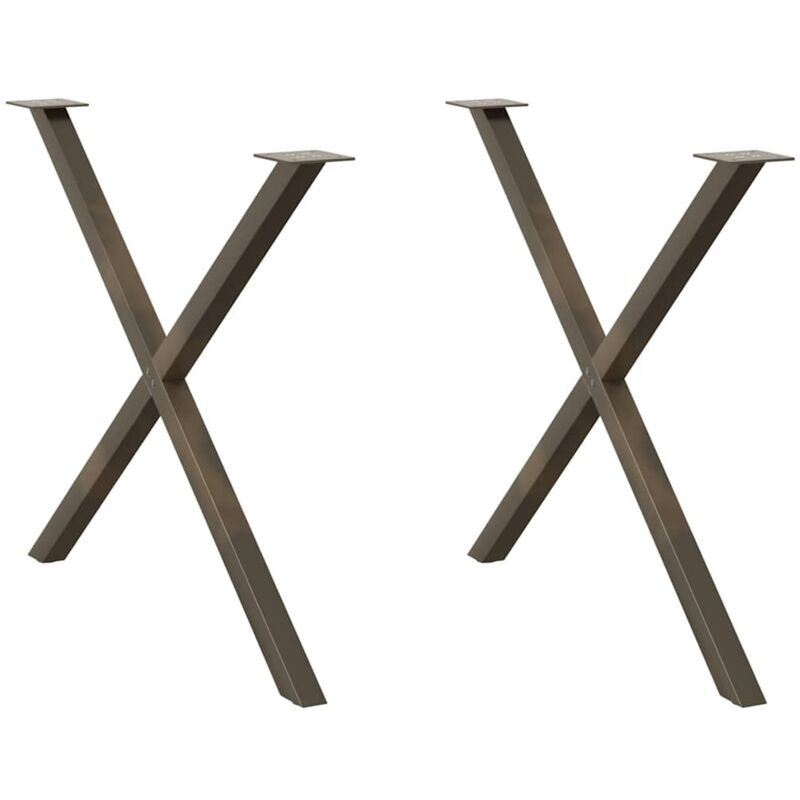 foto del prodotto gambe per tavolo da pranzo a forma di x 2 pz in acciaio naturale 90x 72 73 cm vidaxl