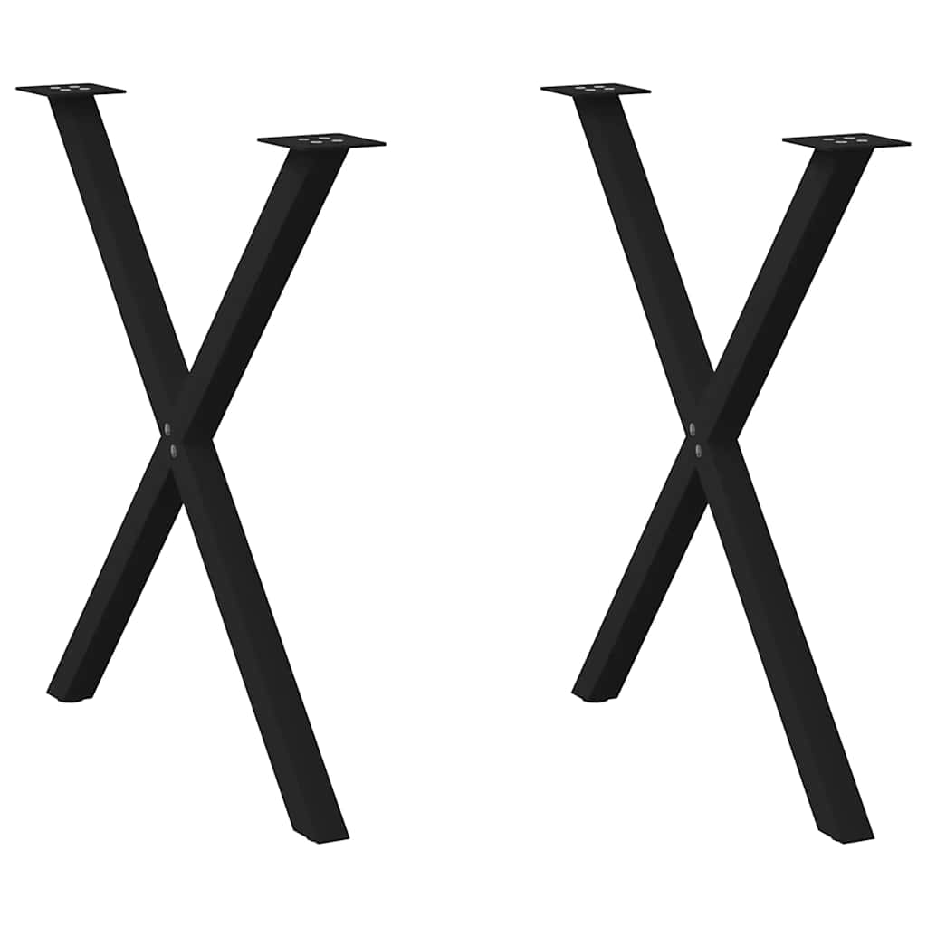foto del prodotto gambe per tavolo da pranzo a forma di x 2 pz nere 80x(72-73) cm in acciaio