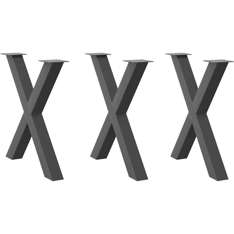 foto del prodotto gambe per tavolo da pranzo a forma di x 3 pz antracite 70x 72 73 cm acciaio vidaxl