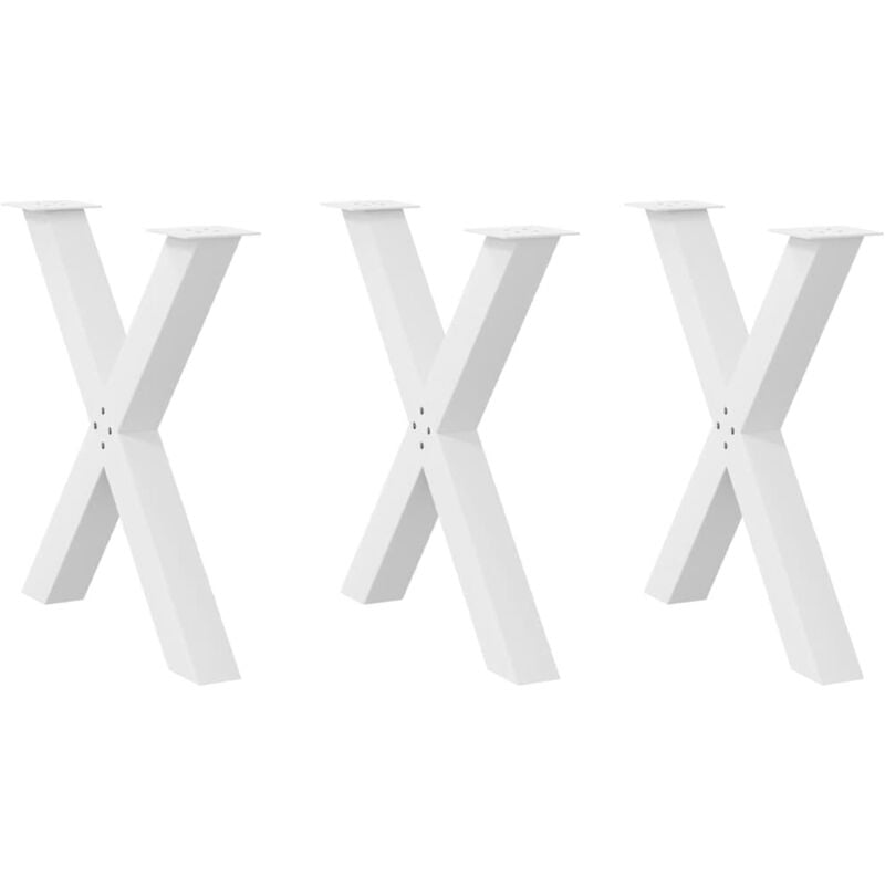 foto del prodotto gambe per tavolo da pranzo a forma di x 3 pz bianche 80x 72 73 cm in acciaio vidaxl