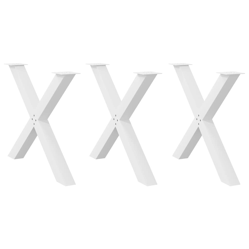 foto del prodotto gambe per tavolo da pranzo a forma di x 3 pz bianche 90x(72-73) cm in acciaio