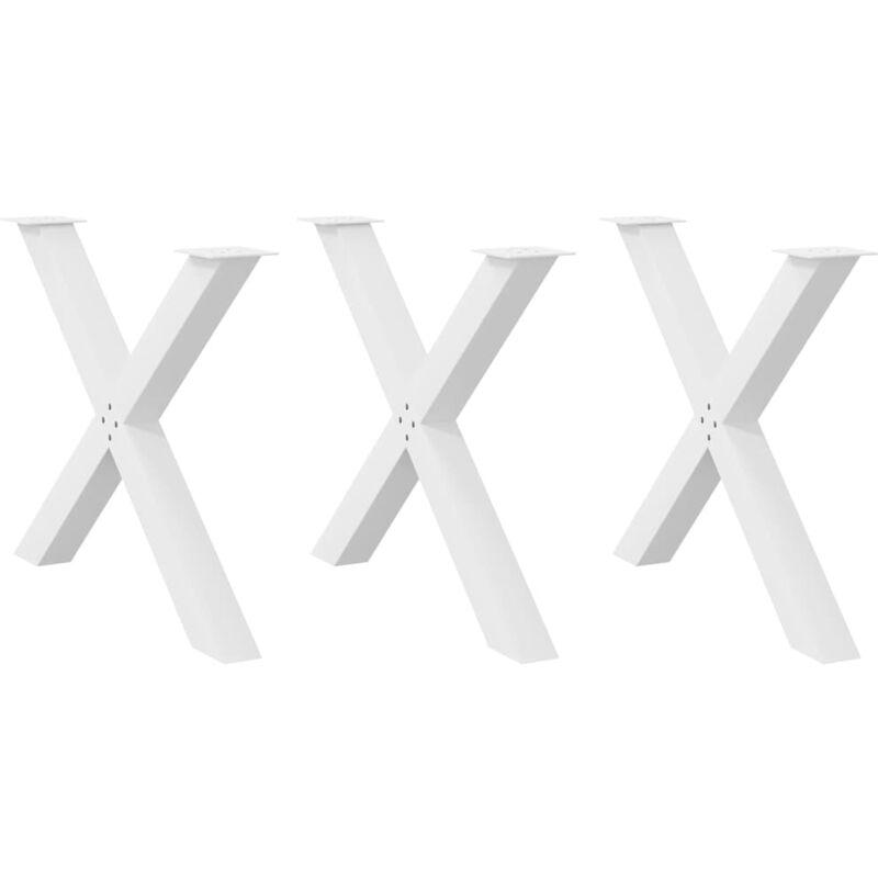 foto del prodotto gambe per tavolo da pranzo a forma di x 3 pz bianche 90x 72 73 cm in acciaio vidaxl